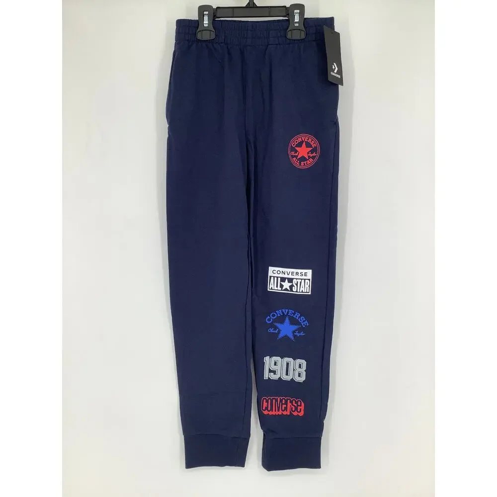 Converse Boy's Medium All Over Print Midnight Navy Capsule Fit Joggers OS10-20